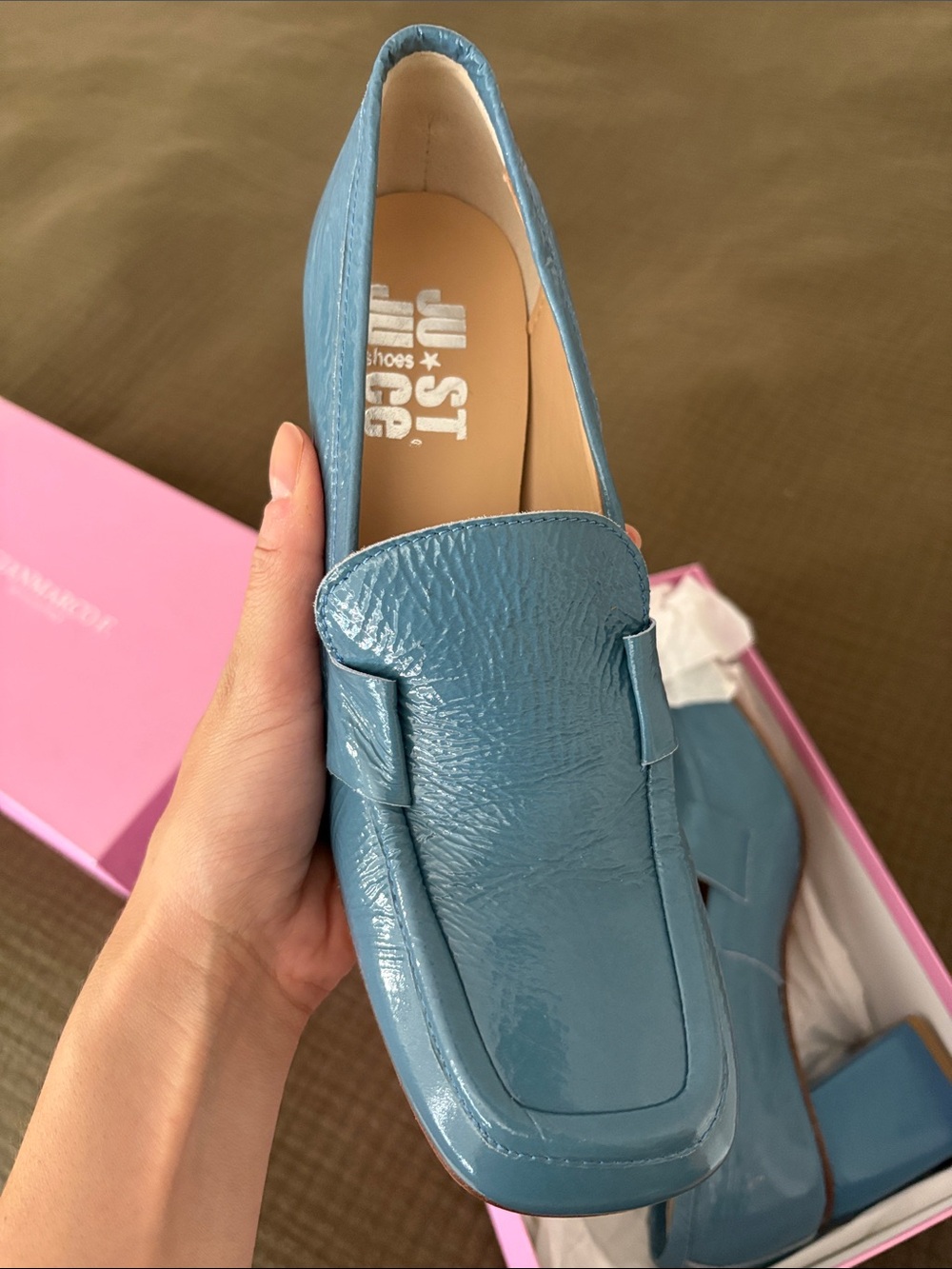 Blue Patent Leather Loafer -